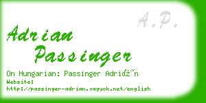 adrian passinger business card